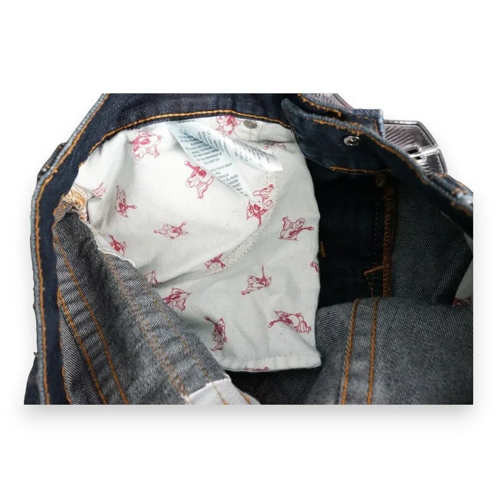 True Religion Men's Straight Paint Splatter Jeans‎ Patched Size 34